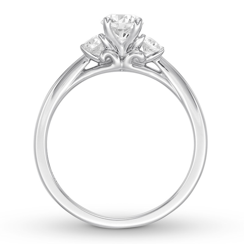 Diamond 3-Stone Ring 5/8 carat tw Round-cut 14K White Gold