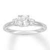 Thumbnail Image 0 of Diamond 3-Stone Ring 1 ct tw Cushion/Round 14K White Gold