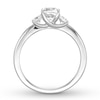 Thumbnail Image 1 of Diamond 3-Stone Ring 1 ct tw Cushion/Round 14K White Gold