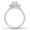 Thumbnail Image 1 of Neil Lane Bridal Set 1-1/2 ct tw Radiant/Round 14K White Gold