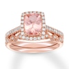 Thumbnail Image 0 of Morganite Bridal Set 1/3 ct tw Diamonds 14K Rose Gold
