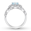 Thumbnail Image 1 of Aquamarine Bridal Set 1/6 ct tw Diamonds 14K White Gold