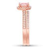Thumbnail Image 2 of Morganite Bridal Set 1/3 ct tw Diamonds 14K Rose Gold