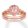 Thumbnail Image 0 of Morganite Bridal Set 1/6 ct tw Diamonds 14K Rose Gold