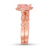 Thumbnail Image 2 of Morganite Bridal Set 1/6 ct tw Diamonds 14K Rose Gold