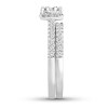 Thumbnail Image 3 of Diamond Bridal Set 1-1/2 ct tw Princess/Round 14K White Gold