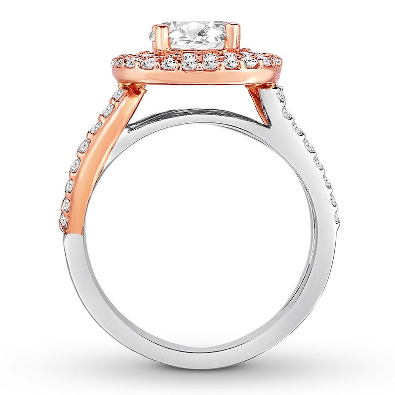 Diamond Engagement Ring 1-5/8 ct tw Round-cut 14K Two-Tone Gold