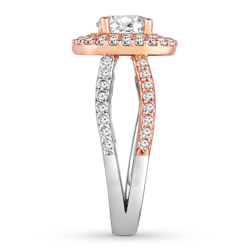 Diamond Engagement Ring 1-5/8 ct tw Round-cut 14K Two-Tone Gold