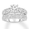 Thumbnail Image 0 of Diamond Bridal Set 1-1/5 ct tw Round/Marquise 14K White Gold