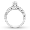 Thumbnail Image 1 of Diamond Bridal Set 1-1/5 ct tw Round/Marquise 14K White Gold