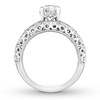 Thumbnail Image 1 of Diamond Bridal Set 1-1/5 ct tw Round/Marquise 14K White Gold