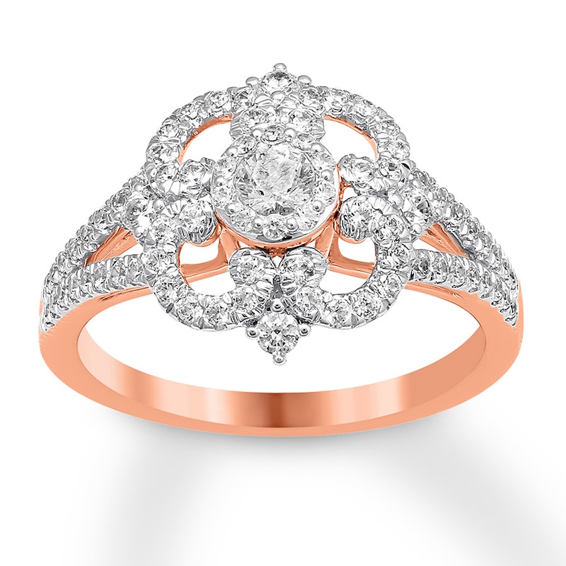 Main Image 1 of Diamond Engagement Ring 3/4 ct tw Round-cut 14K Rose Gold