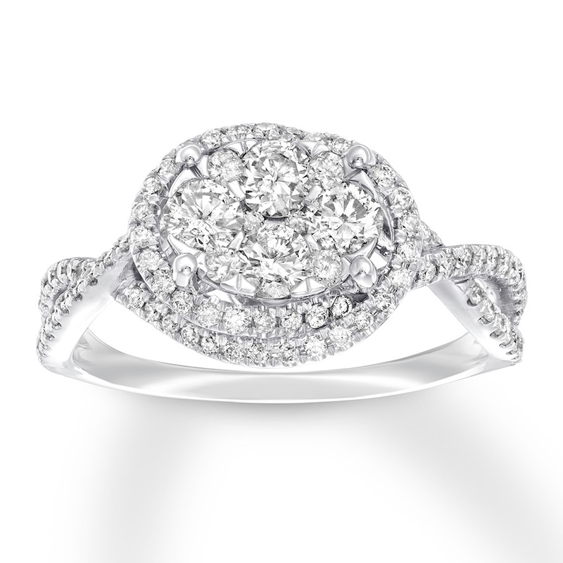 Diamond Engagement Ring 1 ct tw Round-cut 14K White Gold