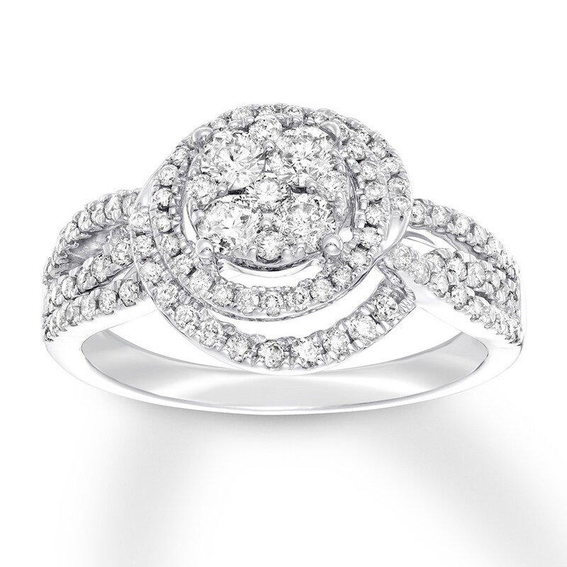 Diamond Engagement Ring 1 ct tw Round-cut 14K White Gold