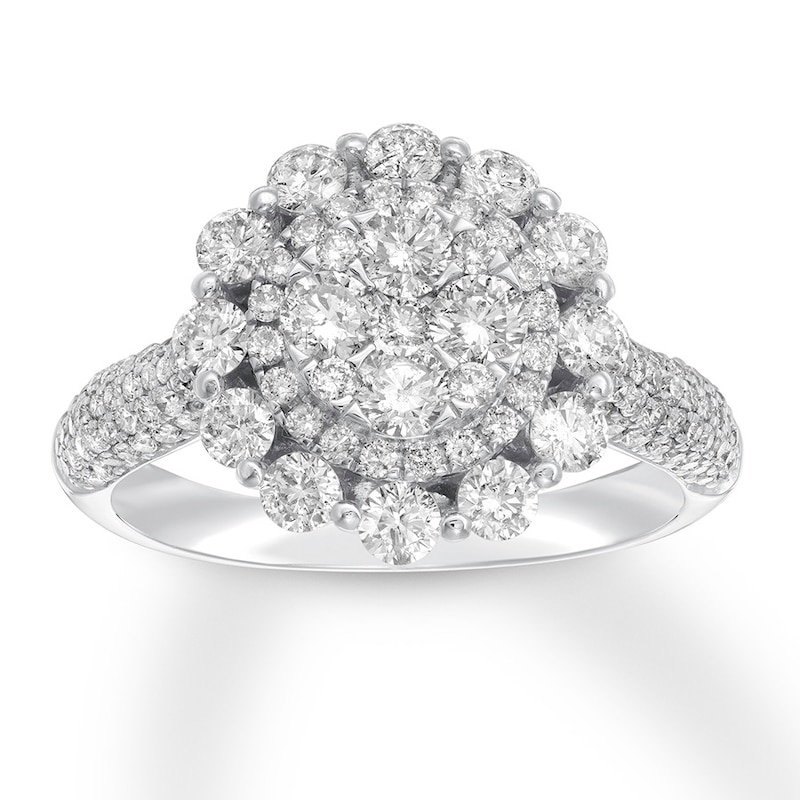 Diamond Engagement Ring 1-1/2 ct tw Round-cut 14K White Gold