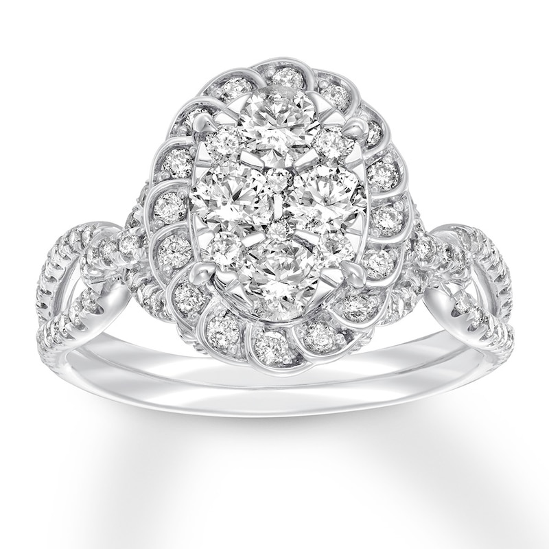 Diamond Engagement Ring 1-1/2 ct tw Round-cut 14K White Gold