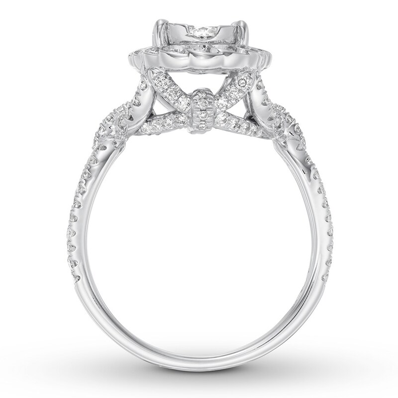 Diamond Engagement Ring 1-1/2 ct tw Round-cut 14K White Gold