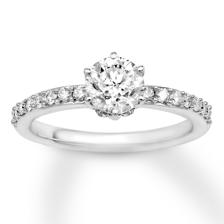 Thumbnail Image 0 of Diamond Engagement Ring 1-1/4 ct tw Round-cut 14K White Gold