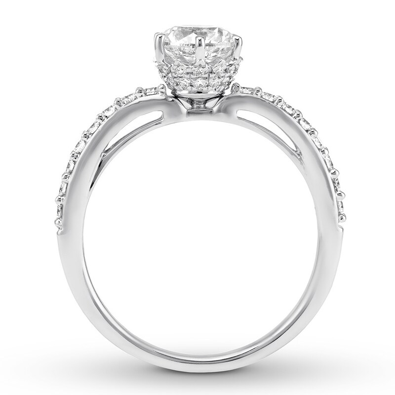 Main Image 2 of Diamond Engagement Ring 1-1/4 ct tw Round-cut 14K White Gold