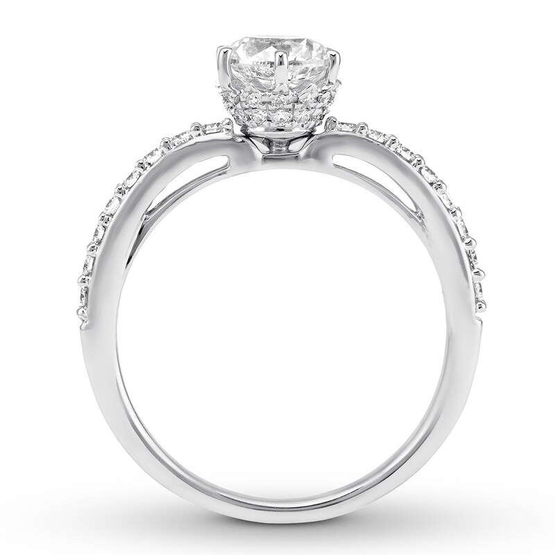 Diamond Engagement Ring 1-1/4 ct tw Round-cut 14K White Gold