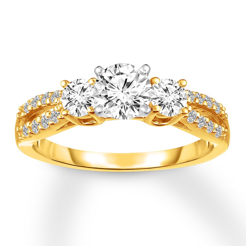 Diamond Engagement Ring 7/8 ct tw Round-cut 14K Yellow Gold