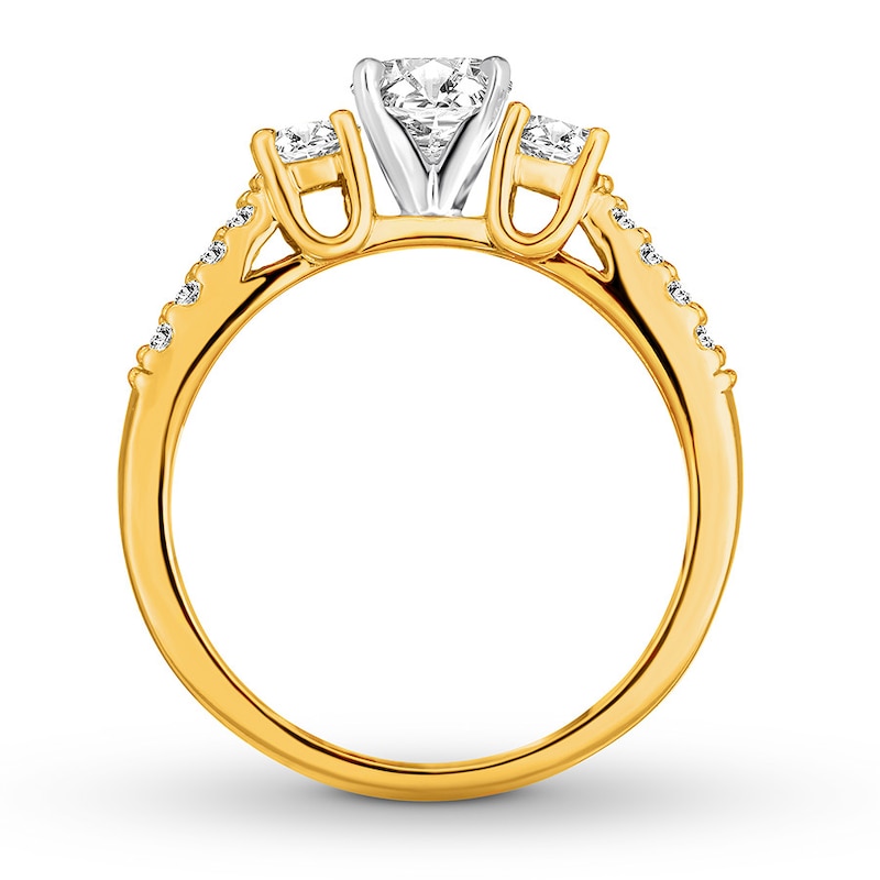 Diamond Engagement Ring 7/8 ct tw Round-cut 14K Yellow Gold