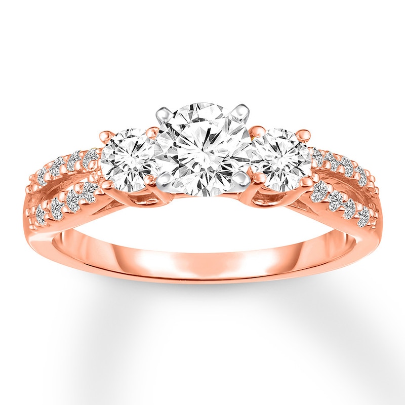 Main Image 1 of Diamond Engagement Ring 1 ct tw Round-cut 14K Rose Gold