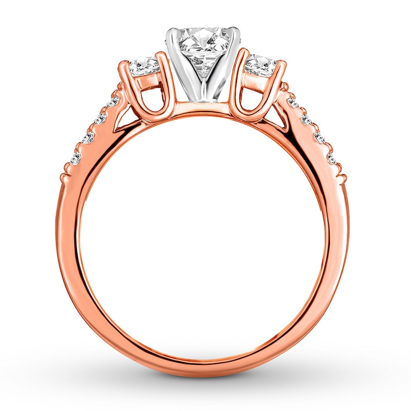 Main Image 2 of Diamond Engagement Ring 1 ct tw Round-cut 14K Rose Gold