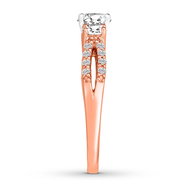 Main Image 3 of Diamond Engagement Ring 1 ct tw Round-cut 14K Rose Gold