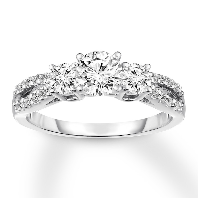 Main Image 1 of Diamond Engagement Ring 1 ct tw Round-cut 14K White Gold