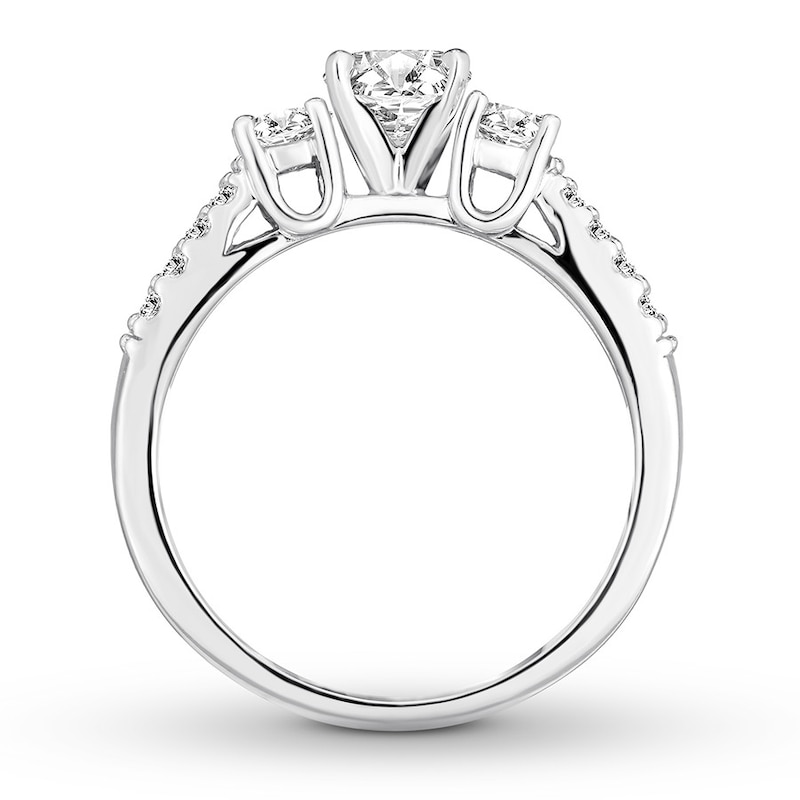 Main Image 2 of Diamond Engagement Ring 1 ct tw Round-cut 14K White Gold