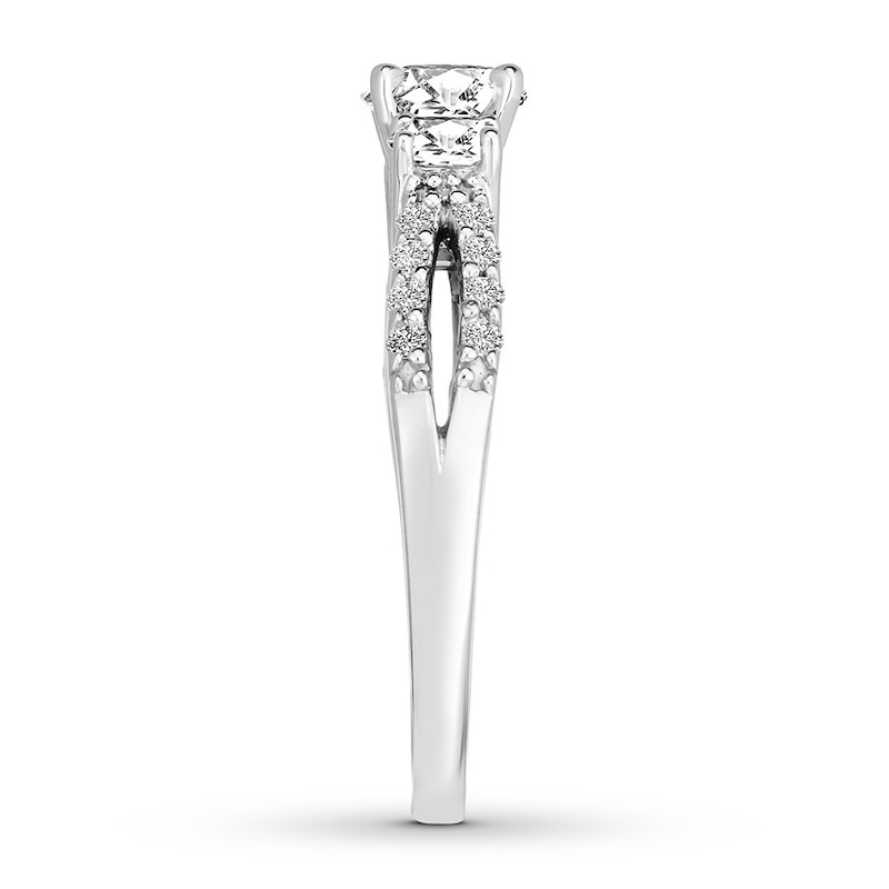 Main Image 3 of Diamond Engagement Ring 1 ct tw Round-cut 14K White Gold