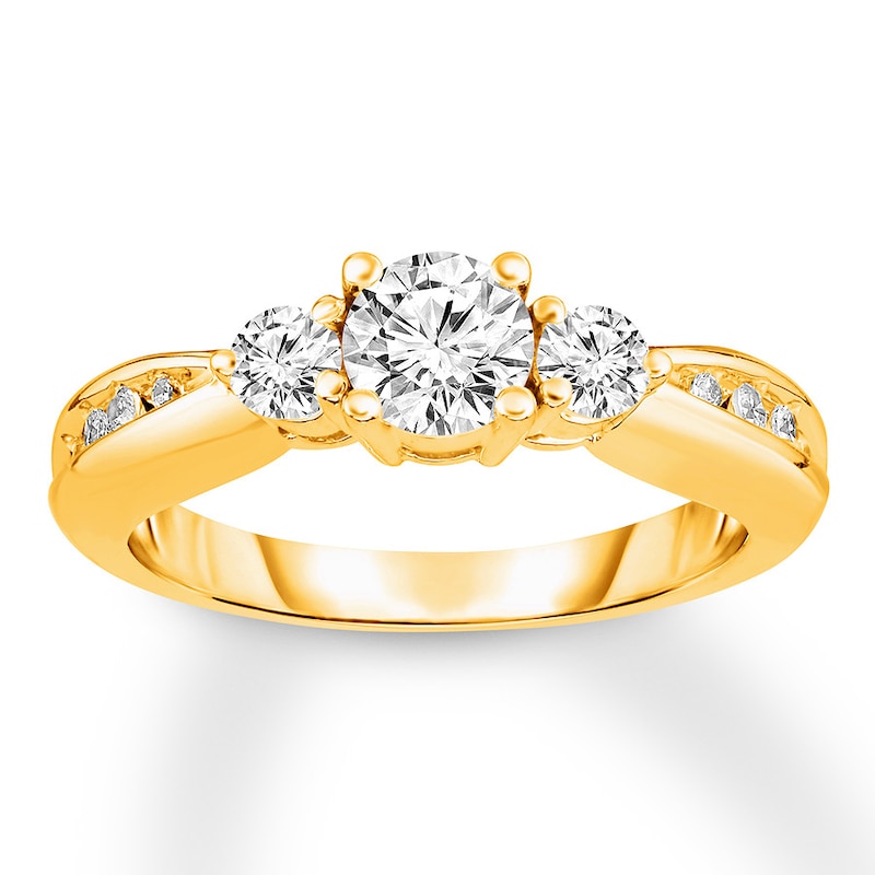Main Image 1 of Diamond Engagement Ring 7/8 ct tw Round-cut 14K Yellow Gold