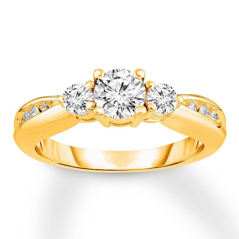 Diamond Engagement Ring 7/8 ct tw Round-cut 14K Yellow Gold