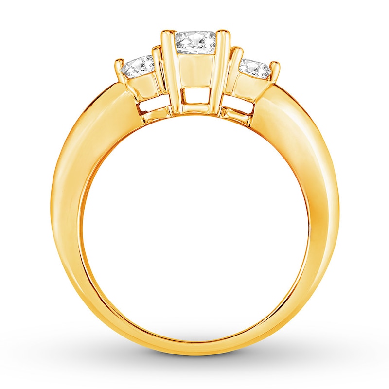 Diamond Engagement Ring 7/8 ct tw Round-cut 14K Yellow Gold