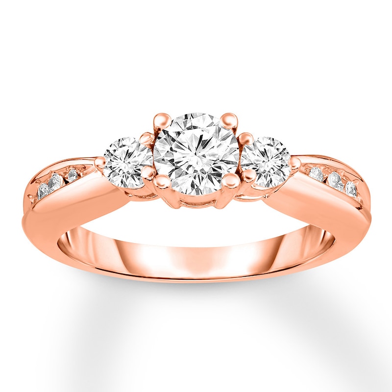 Diamond Engagement Ring 7/8 ct tw Round-cut 14K Rose Gold