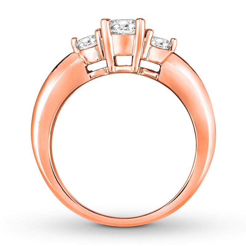 Diamond Engagement Ring 7/8 ct tw Round-cut 14K Rose Gold