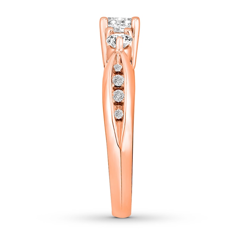 Main Image 3 of Diamond Engagement Ring 7/8 ct tw Round-cut 14K Rose Gold