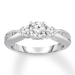 Diamond Engagement Ring 7/8 ct tw Round-cut 14K White Gold
