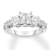 Thumbnail Image 0 of 3-Stone Diamond Ring 1-3/8 ct tw Princess/Round 14K White Gold