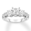 Thumbnail Image 1 of 3-Stone Diamond Ring 1-3/8 ct tw Princess/Round 14K White Gold