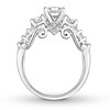 Thumbnail Image 2 of 3-Stone Diamond Ring 1-3/8 ct tw Princess/Round 14K White Gold
