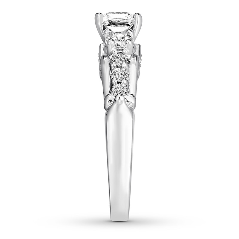 Main Image 3 of 3-Stone Diamond Ring 1-3/8 ct tw Princess/Round 14K White Gold