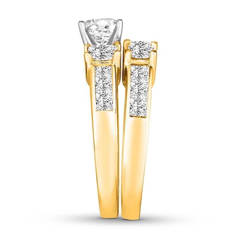 Main Image 3 of Diamond Bridal Set 3-1/3 Carats tw Princess-cut 14K Gold