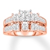 Thumbnail Image 0 of Diamond Bridal Set 3-1/3 ct tw Princess-cut 14K Rose Gold