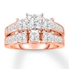 Thumbnail Image 1 of Diamond Bridal Set 3-1/3 ct tw Princess-cut 14K Rose Gold