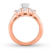 Thumbnail Image 1 of Diamond Bridal Set 3-1/3 ct tw Princess-cut 14K Rose Gold