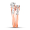 Thumbnail Image 3 of Diamond Bridal Set 3-1/3 ct tw Princess-cut 14K Rose Gold