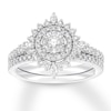 Thumbnail Image 0 of Diamond Bridal Set 3/4 ct tw Round/Marquise 14K White Gold