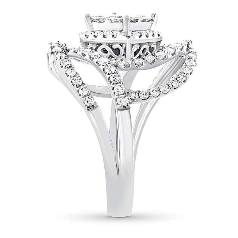 Princess-cut Diamond Engagement Ring 1-1/2 ct tw 14K White Gold